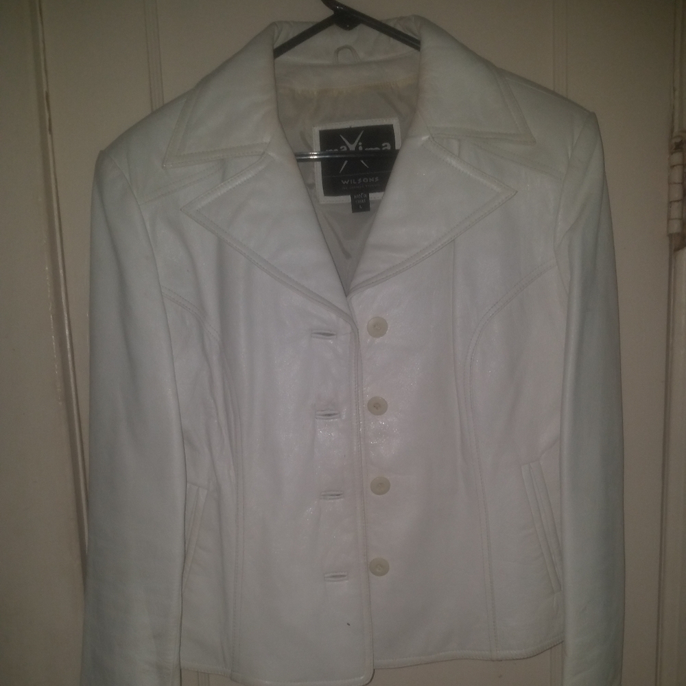 Wilsons Maxima White Leather Jacket